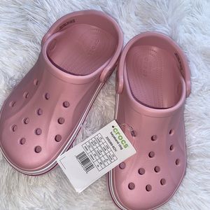pink iconic comfort crocs